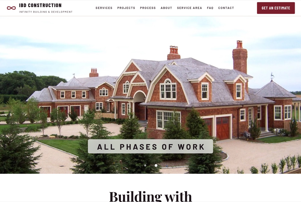 IBD Construction website